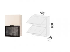 Шкаф-витрина кухонный с системой плавного закрывания Дакота 103.08